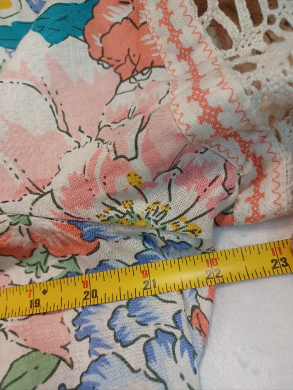 Christian Siriano Multicolor Garden Floral Lace-Trim Peasant Blouse L - Picture 5 of 6